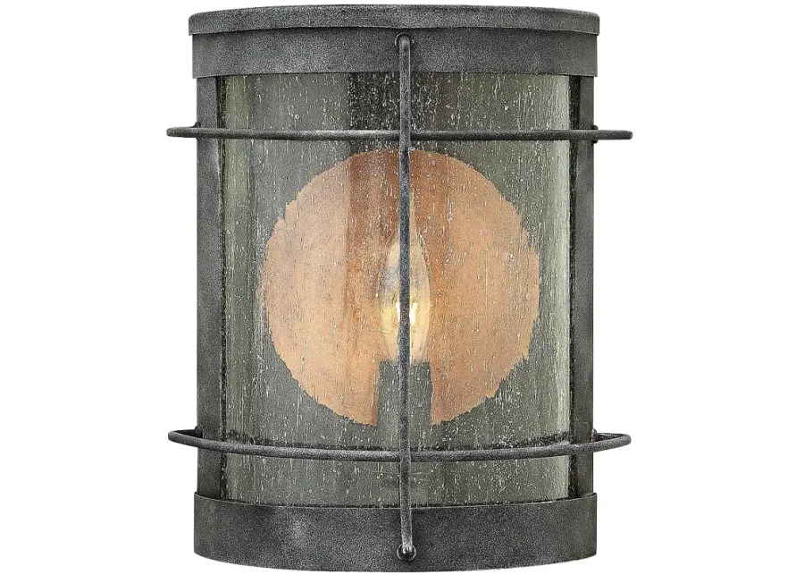 Hinkley Newport 7" Wide Aged Zinc Outdoor Pocket Wall Light