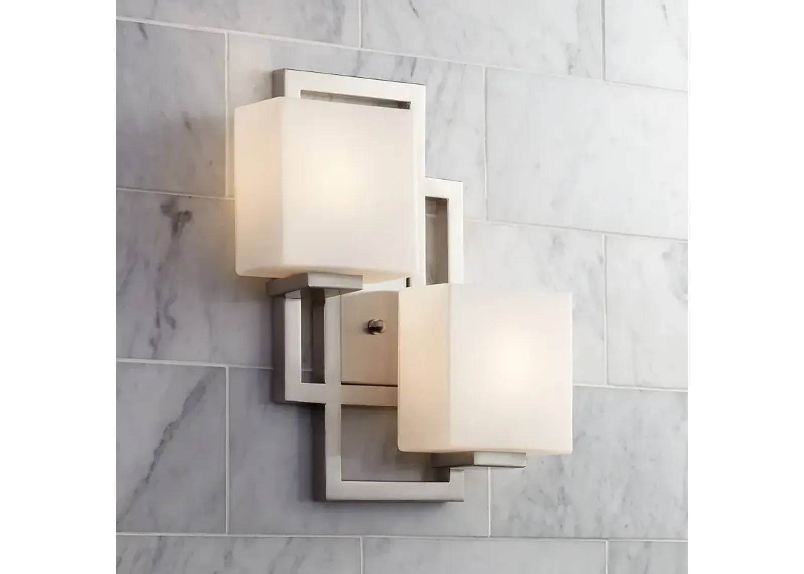 Possini Euro Lighting on the Square 15 1/2" Brushed Nickel Wall Sconce