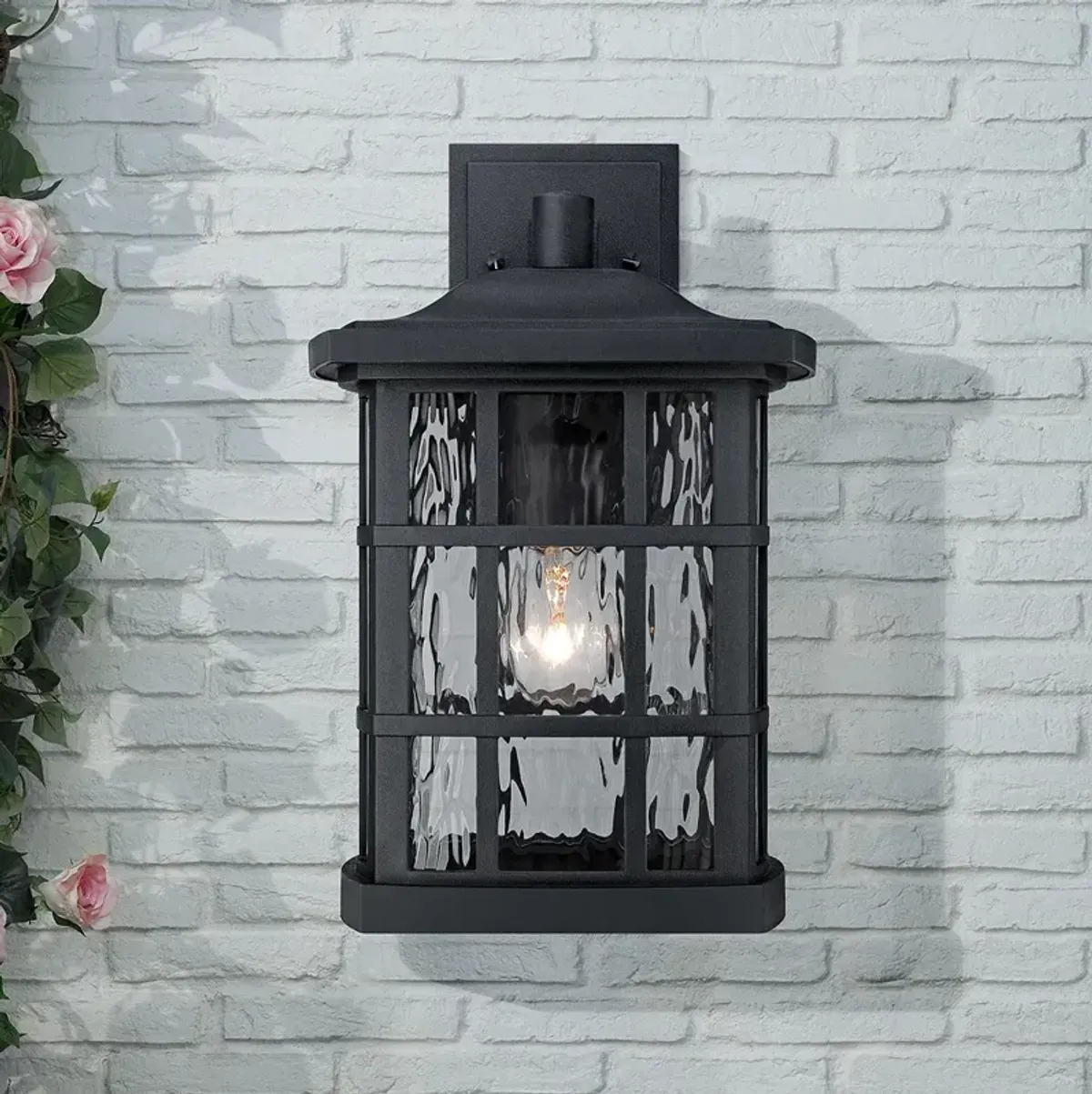 Quoizel Stonington 15 1/2" High Matte Black Outdoor Wall Light