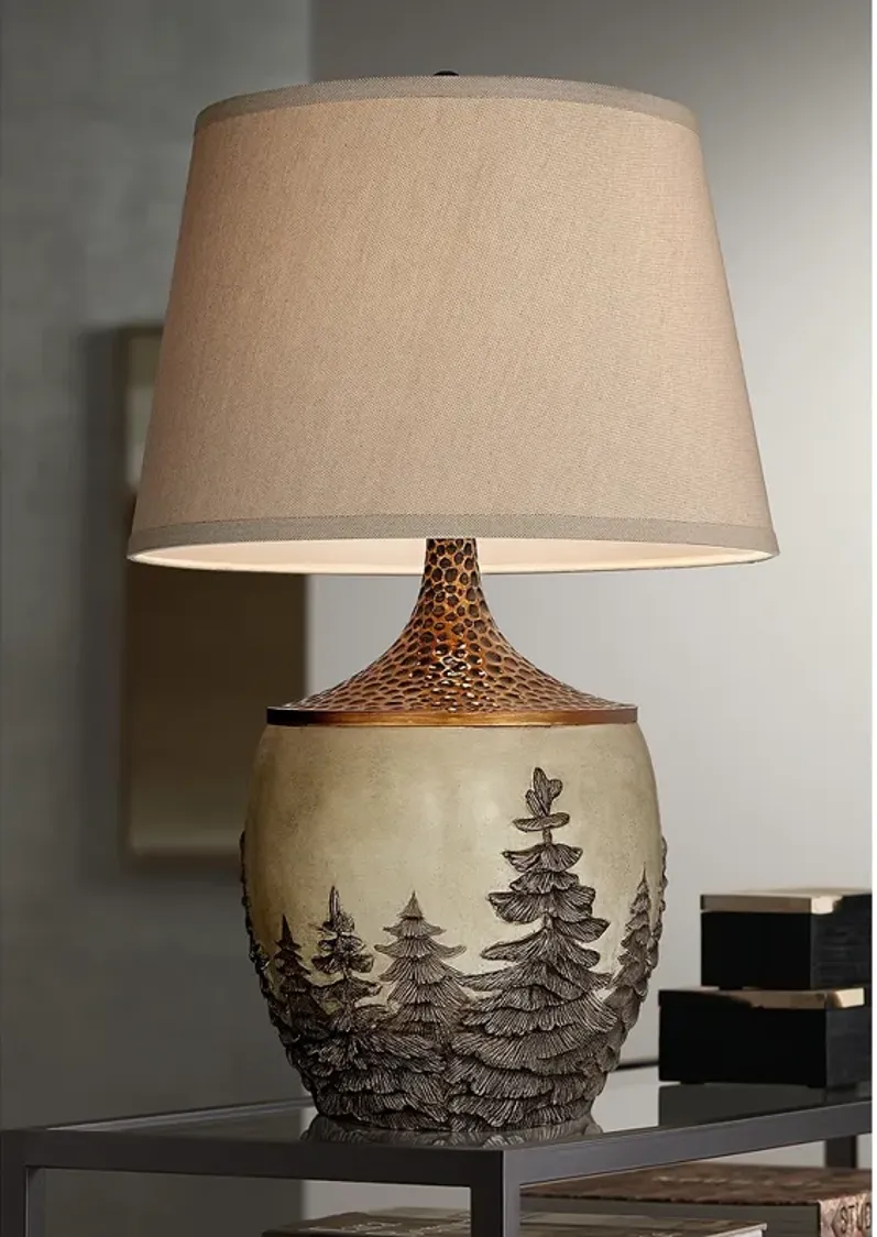 Pacific Coast Lighting Great Forest Fir Tree Rustic Table Lamp
