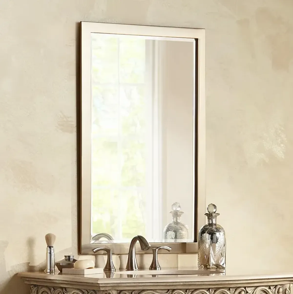 Possini Euro Metzeo French Brass 22" x 33" Wall Mirror