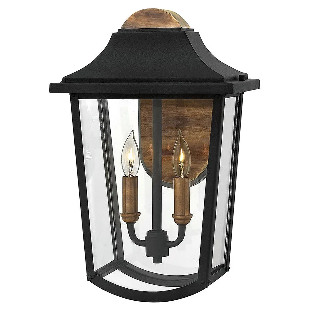 Outdoor Burton-Medium Wall Mount Lantern-Black