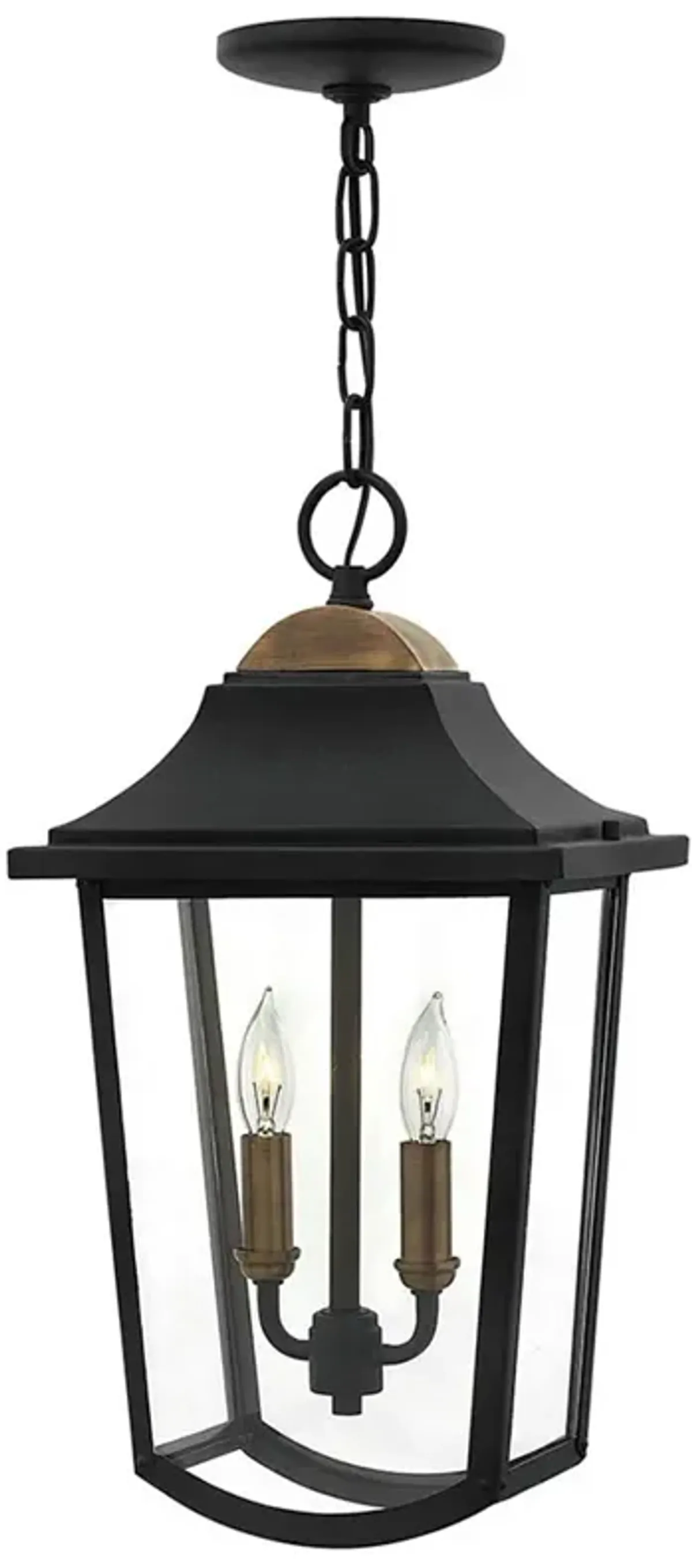 Burton 18 1/4" High Black 2-Light Outdoor Hanging Lantern