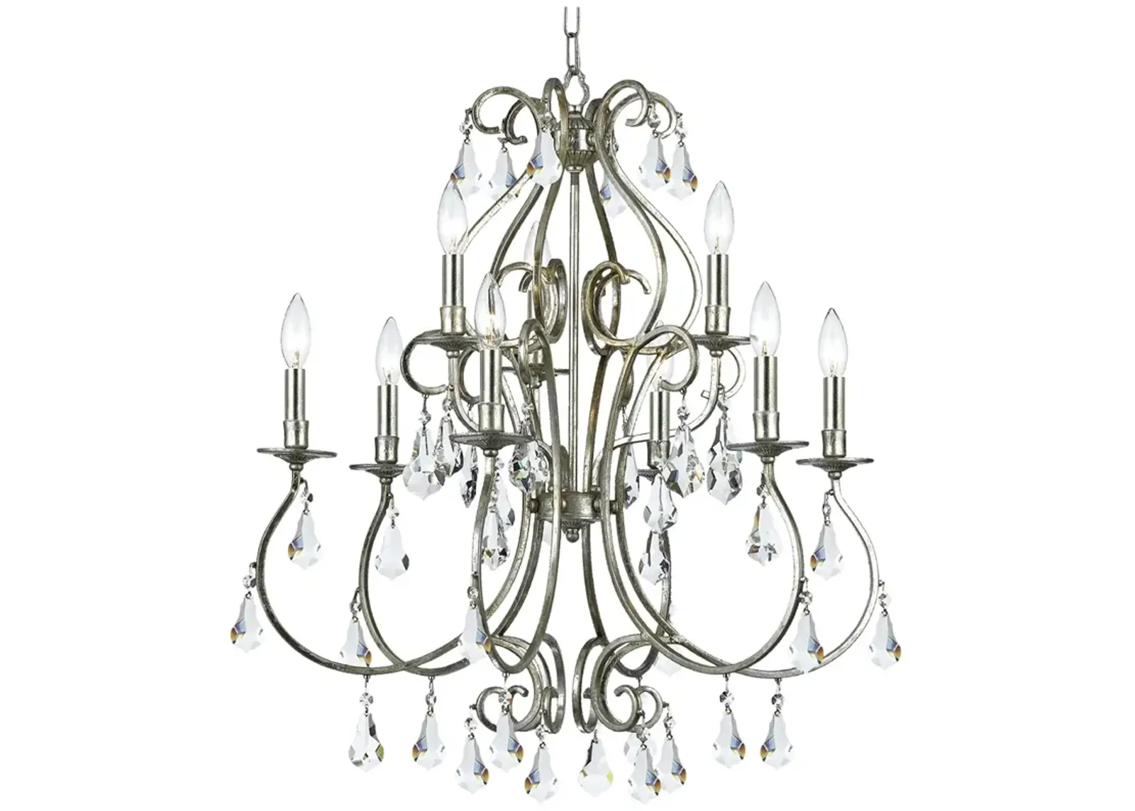 Crystorama Ashton 25 1/2"W Olde Silver 9-Light Chandelier