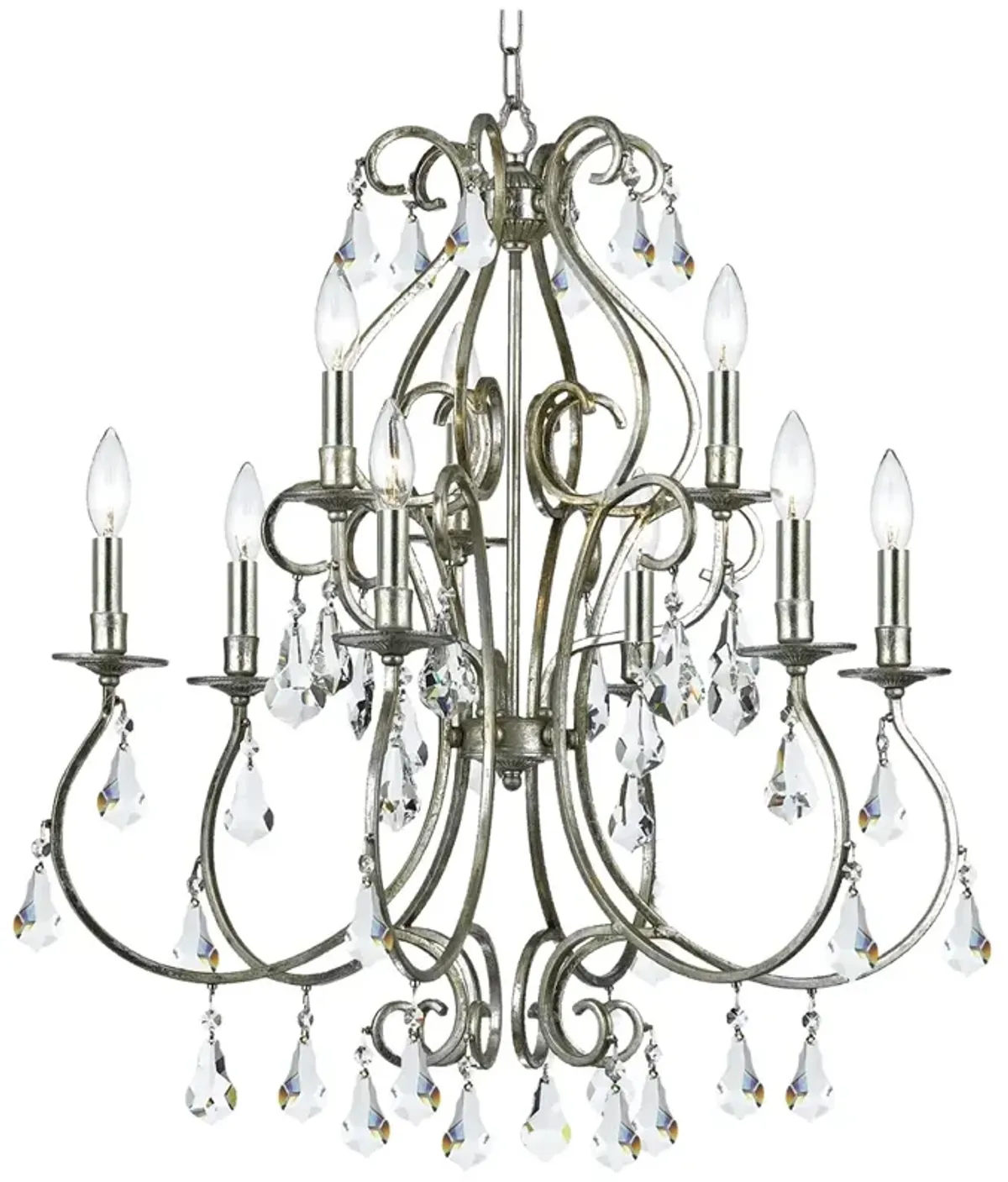 Crystorama Ashton 25 1/2"W Olde Silver 9-Light Chandelier