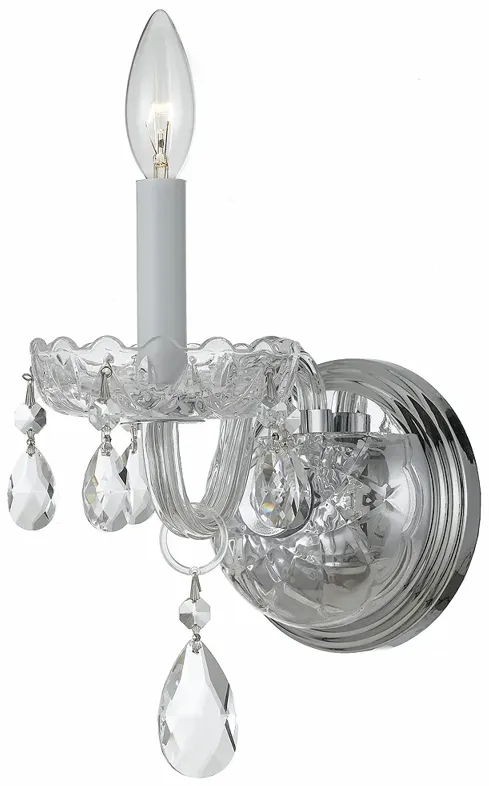 Traditional Crystal 1 Light Clear Crystal Chrome Sconce