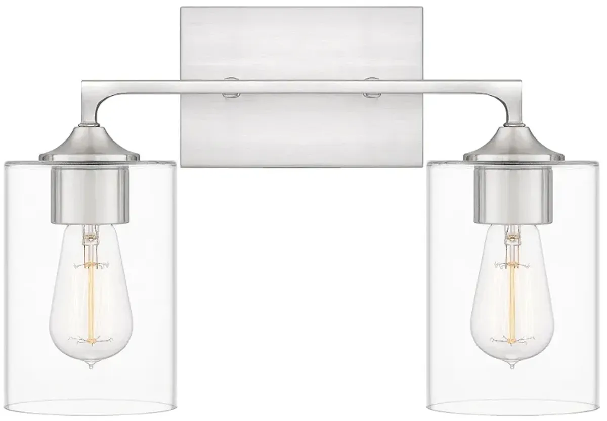 Prescott 2-Light Brushed Nickel Bath Light