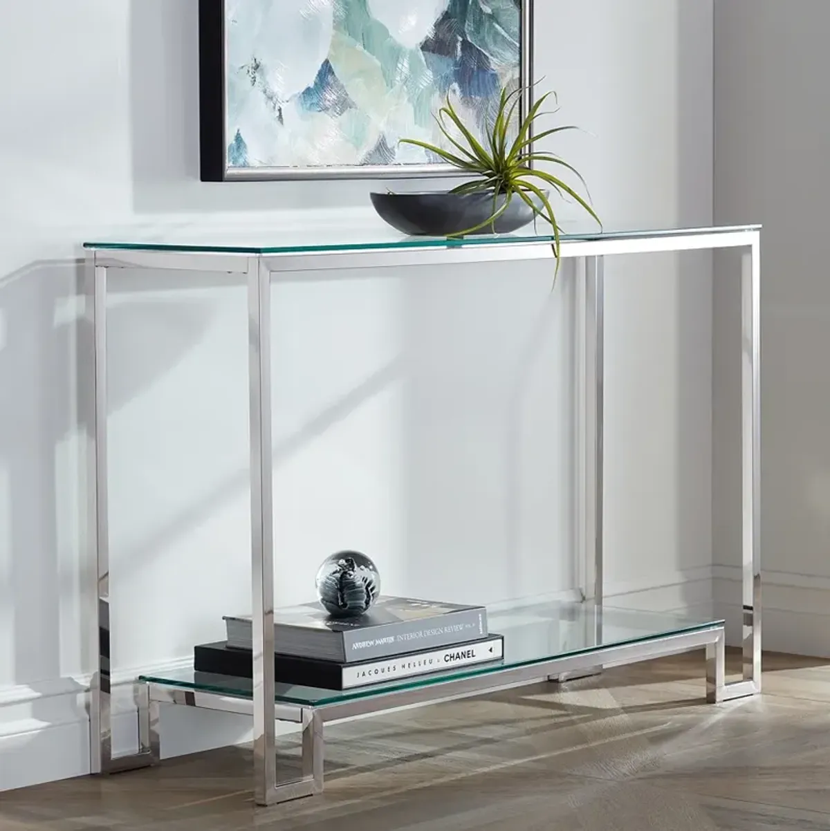 Janssen 47 1/2" Wide Modern Glass Console Table