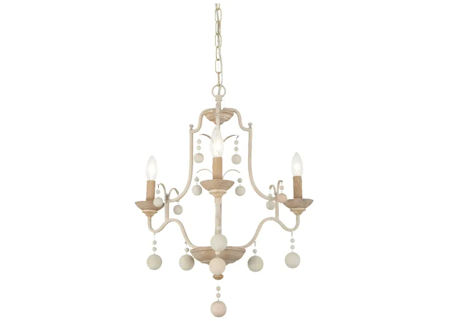 Minka-Lavery Colonial Charm 3-Light White Wash and Sun Dried Chandelier