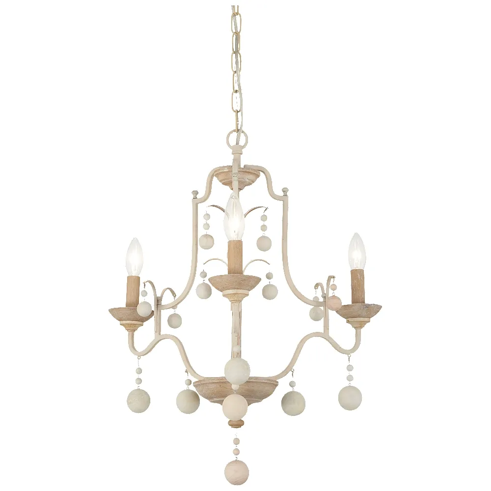 Minka-Lavery Colonial Charm 3-Light White Wash and Sun Dried Chandelier