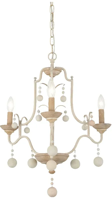 Minka-Lavery Colonial Charm 3-Light White Wash and Sun Dried Chandelier