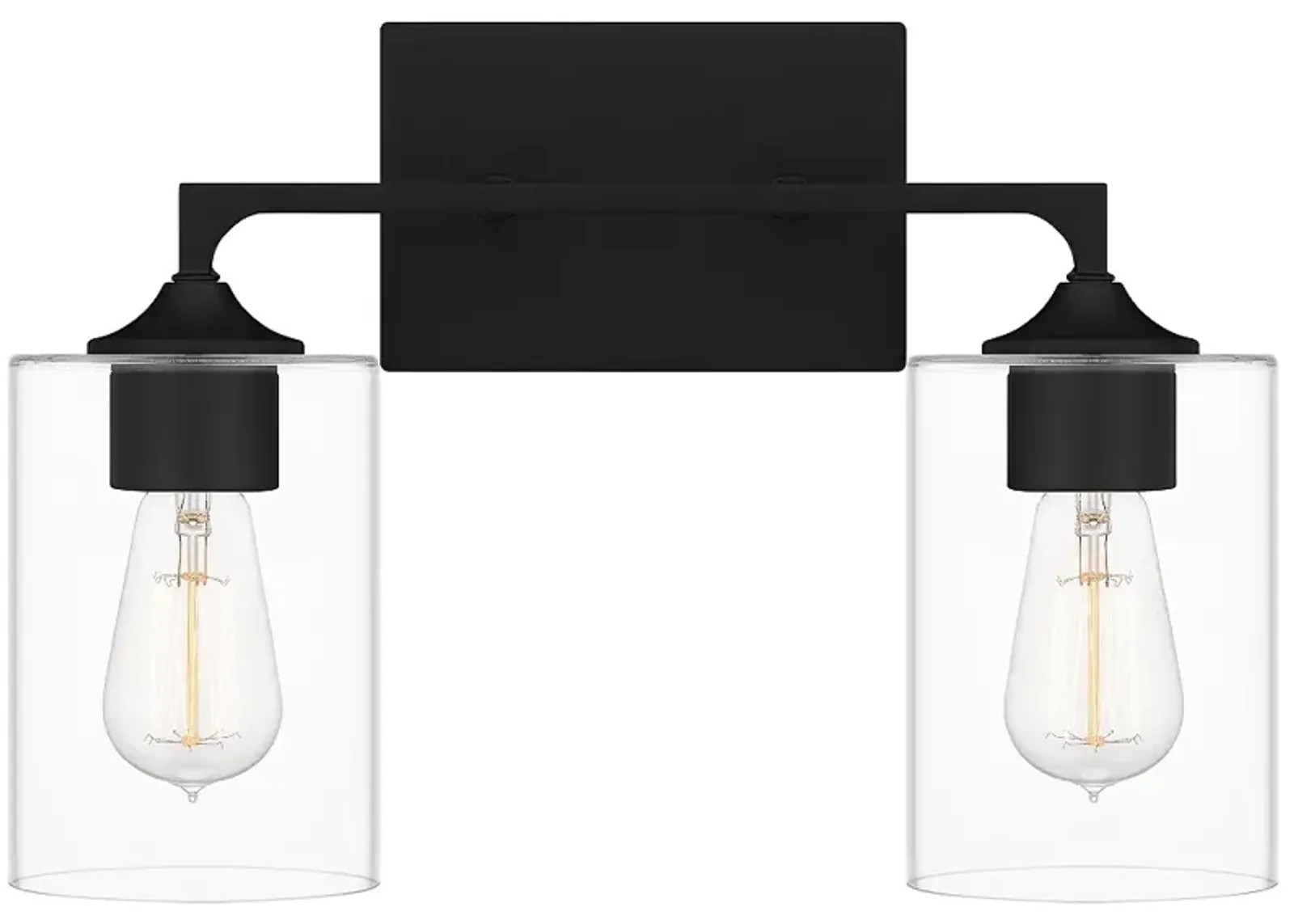 Prescott 2-Light Matte Black Bath Light