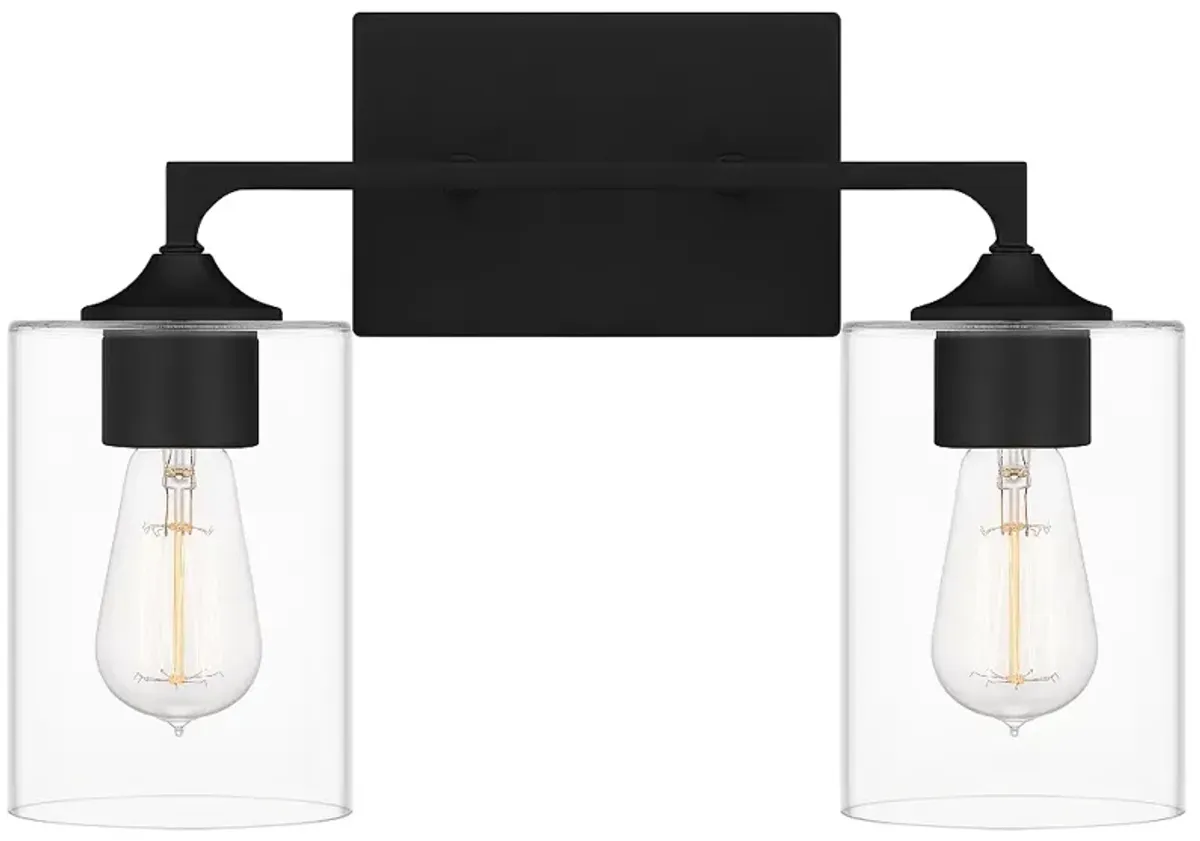 Prescott 2-Light Matte Black Bath Light