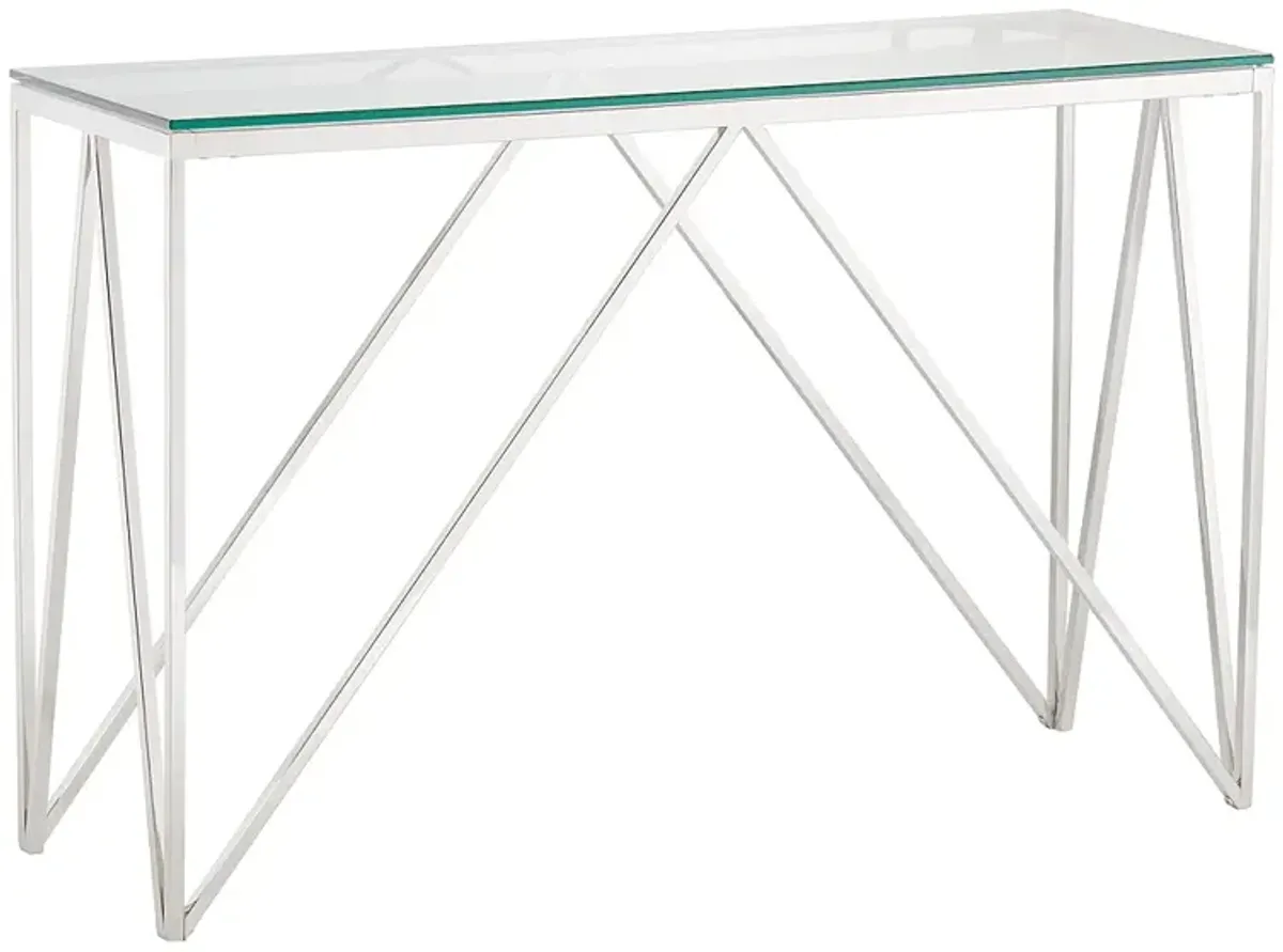 Luxor 47 1/4" Wide Chrome and Glass Modern Console Table