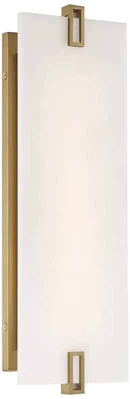 Minka-Lavery Aizen LED 19-inch Soft Brass Wall Sconce with White Diffuser