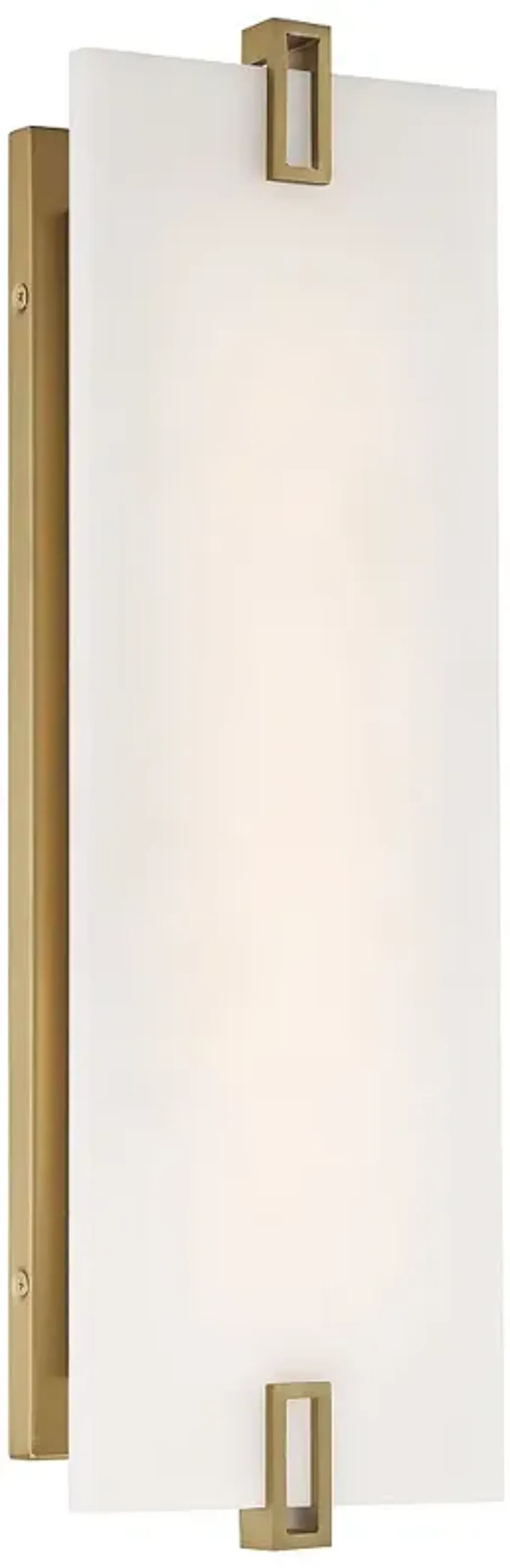 Minka-Lavery Aizen LED 19-inch Soft Brass Wall Sconce with White Diffuser