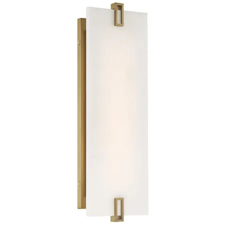 Minka-Lavery Aizen LED 19-inch Soft Brass Wall Sconce with White Diffuser