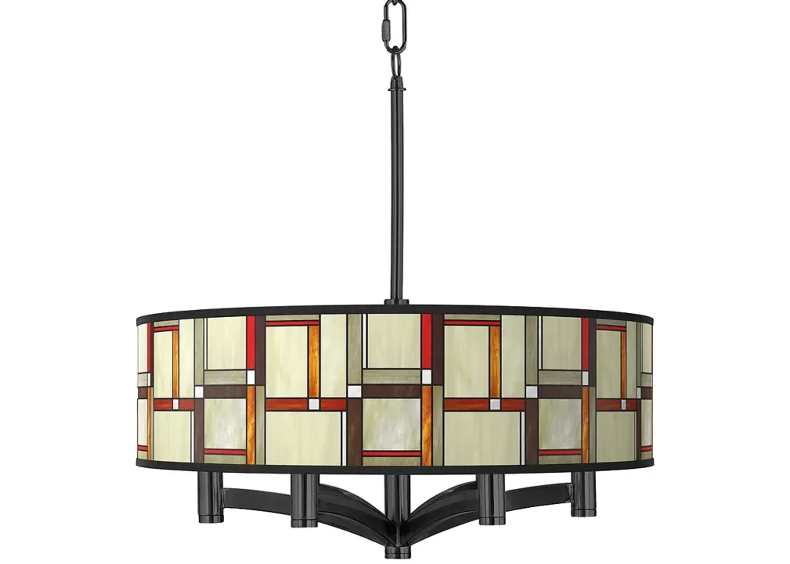 Modern Squares Ava 6-Light Black Pendant Chandelier