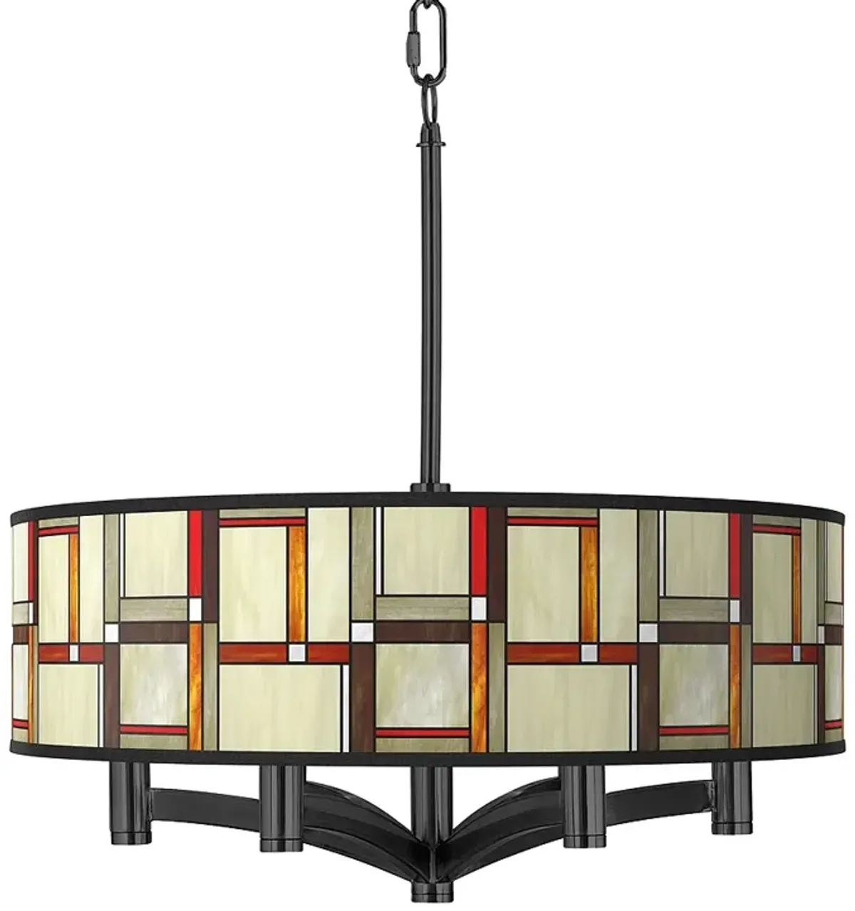 Modern Squares Ava 6-Light Black Pendant Chandelier