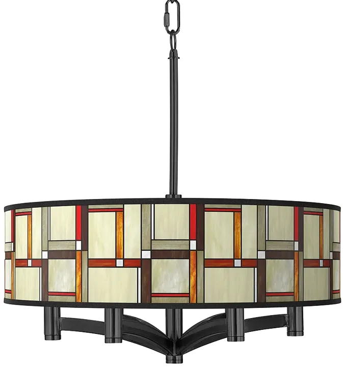 Modern Squares Ava 6-Light Black Pendant Chandelier