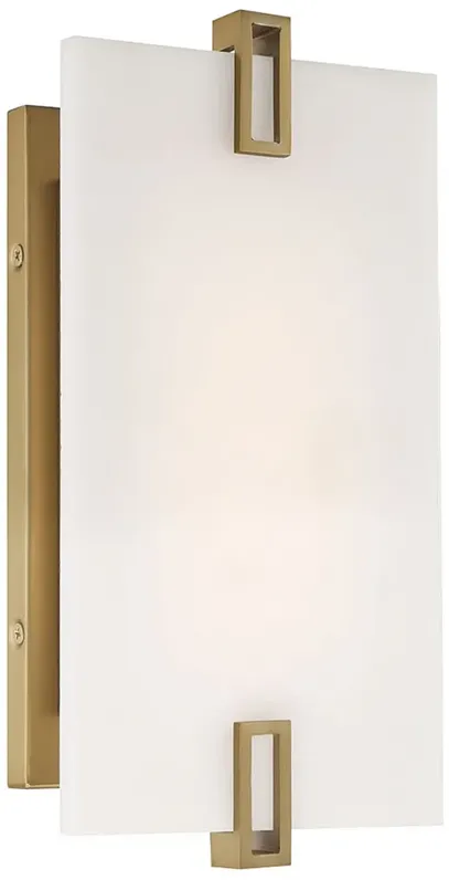 Minka-Lavery Aizen LED 12-inch Soft Brass Wall Sconce with White Diffuser