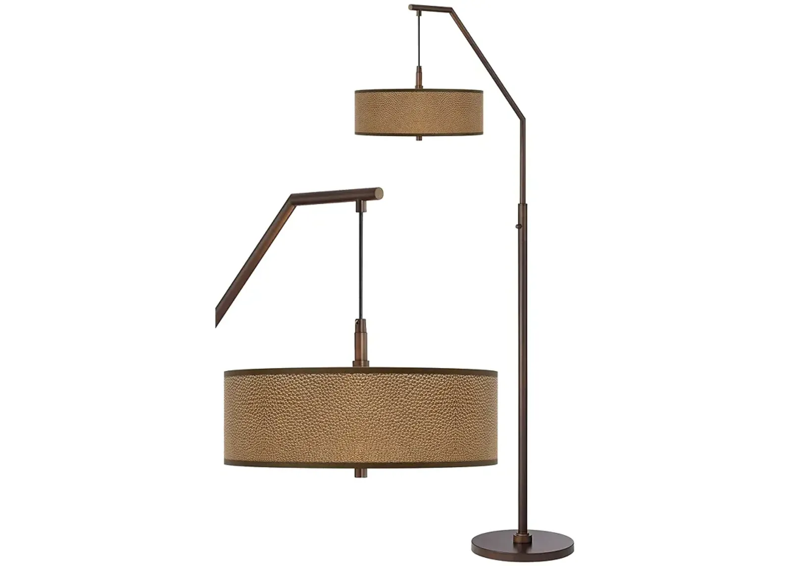 Giclee Glow 71 1/2" Simulated Leatherette Bronze Arc Floor Lamp