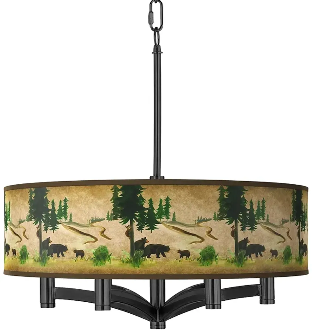 Bear Lodge Ava 6-Light Black Pendant Chandelier