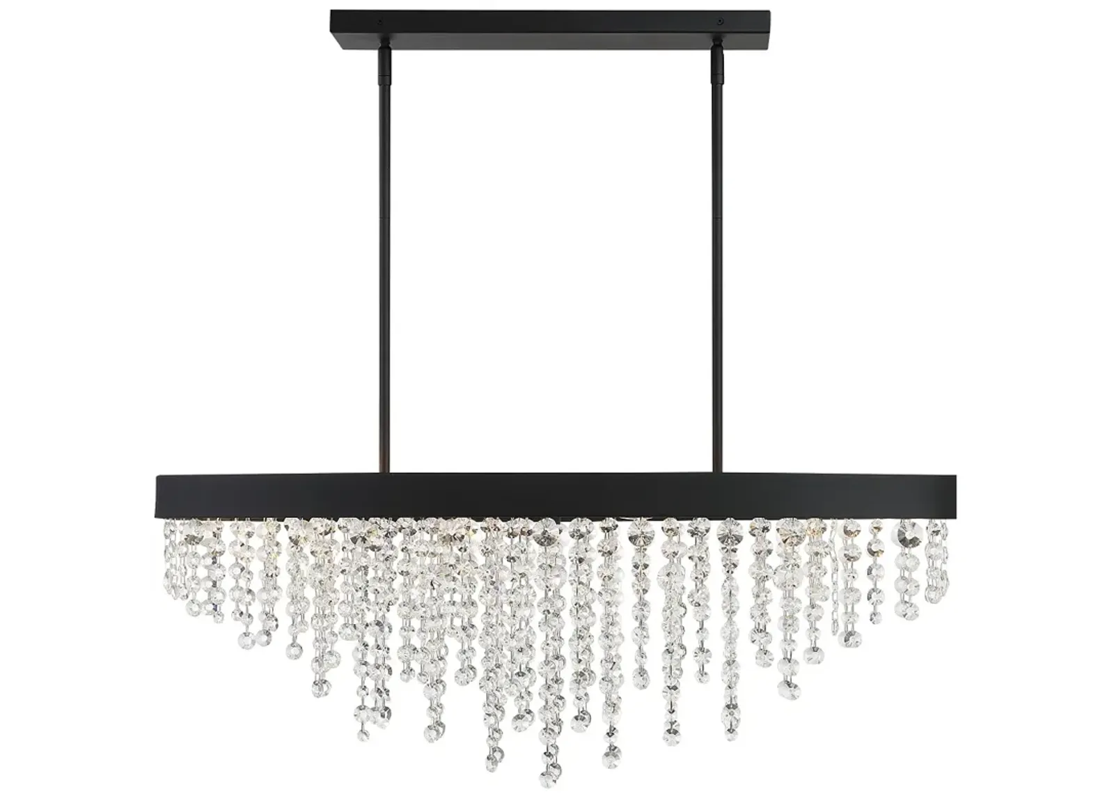 Crystorama Winham36"W Black Forged 8-Light Oval Chandelier