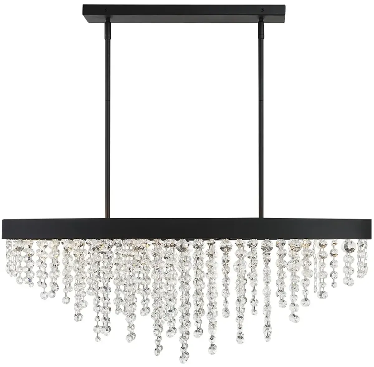 Crystorama Winham36"W Black Forged 8-Light Oval Chandelier