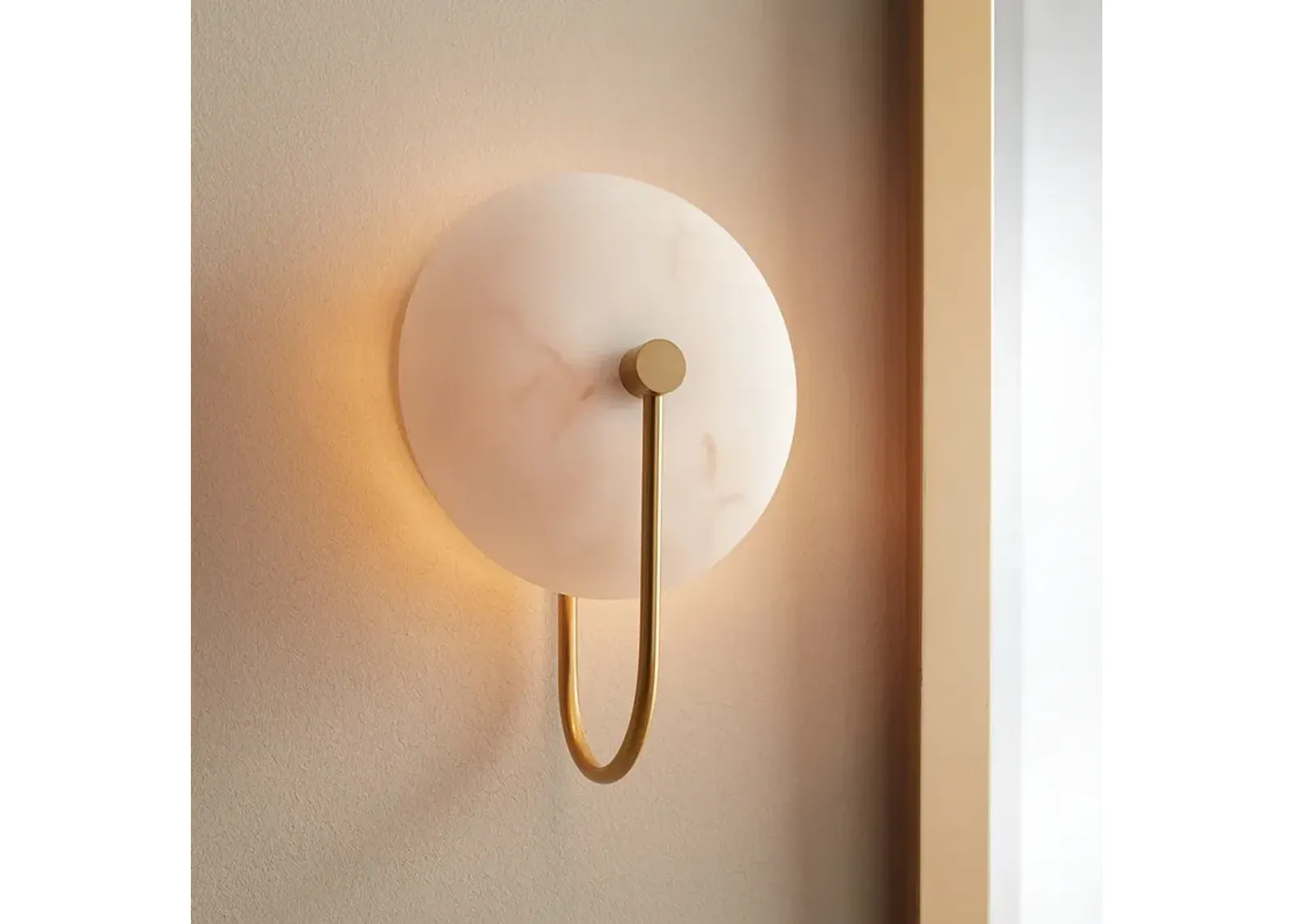 Possini Euro Tarquin 11 1/4" High Brass and Alabaster LED Wall Sconce