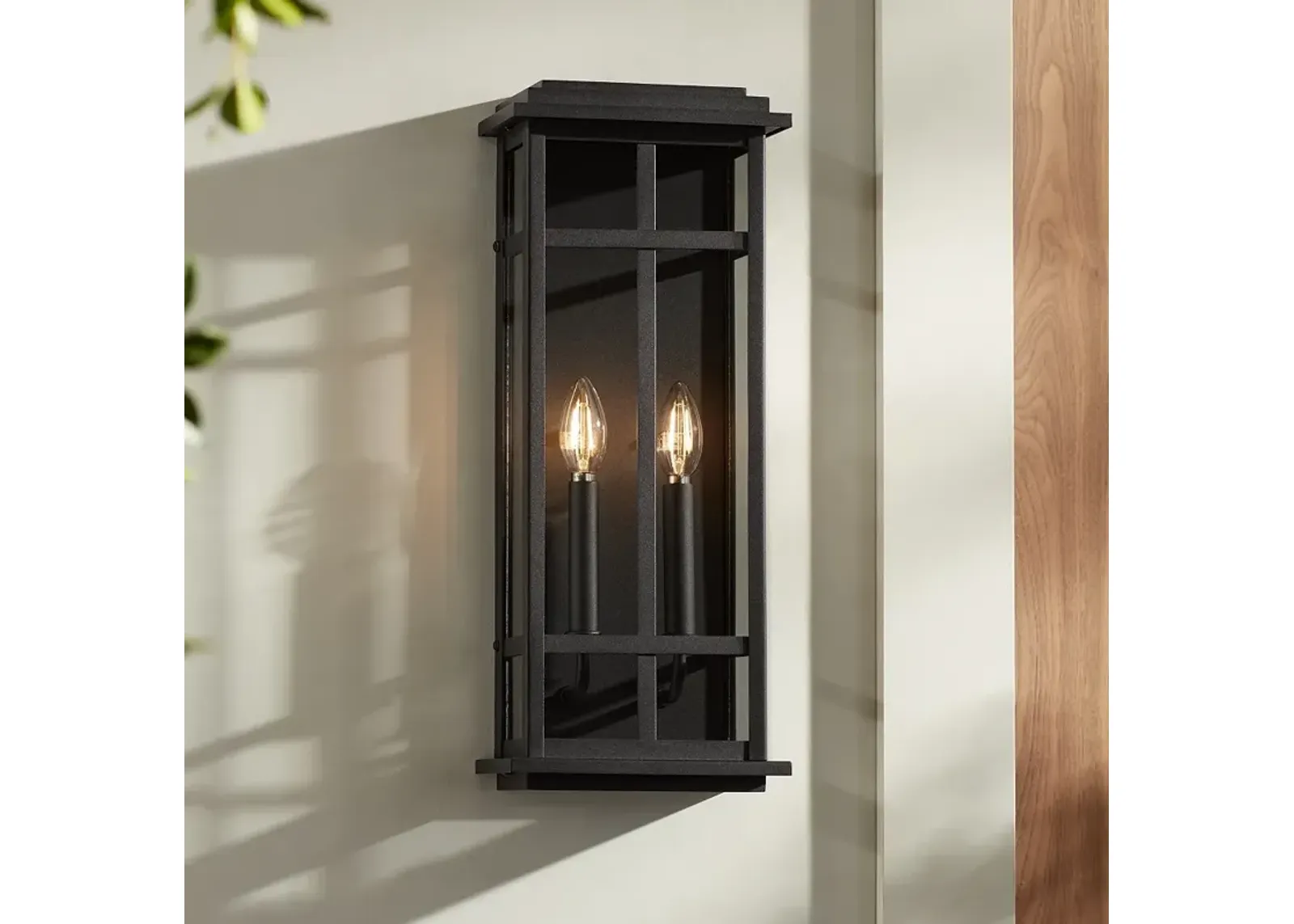 Metrix 20" High Black 2-Light Rectangular Outdoor Wall Light