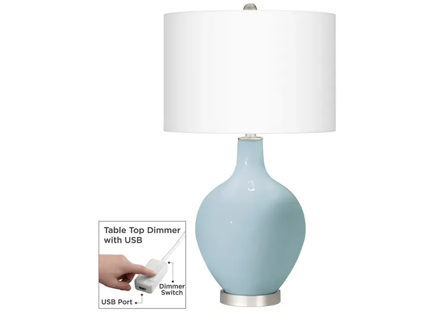 Color Plus Ovo 28 1/2" High Vast Sky Blue Table Lamp With Dimmer