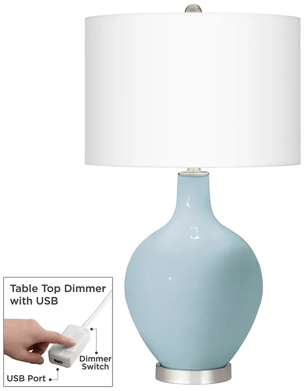 Color Plus Ovo 28 1/2" High Vast Sky Blue Table Lamp With Dimmer