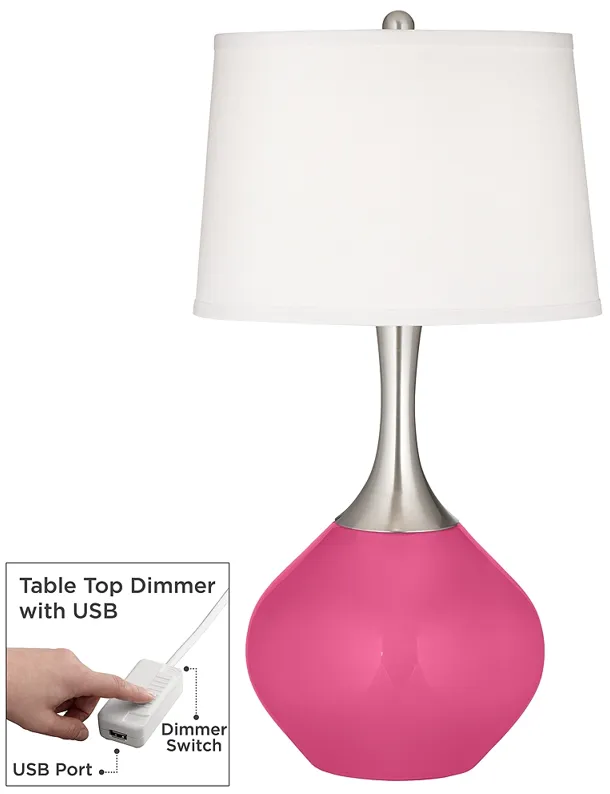 Blossom Pink Spencer Table Lamp with Dimmer