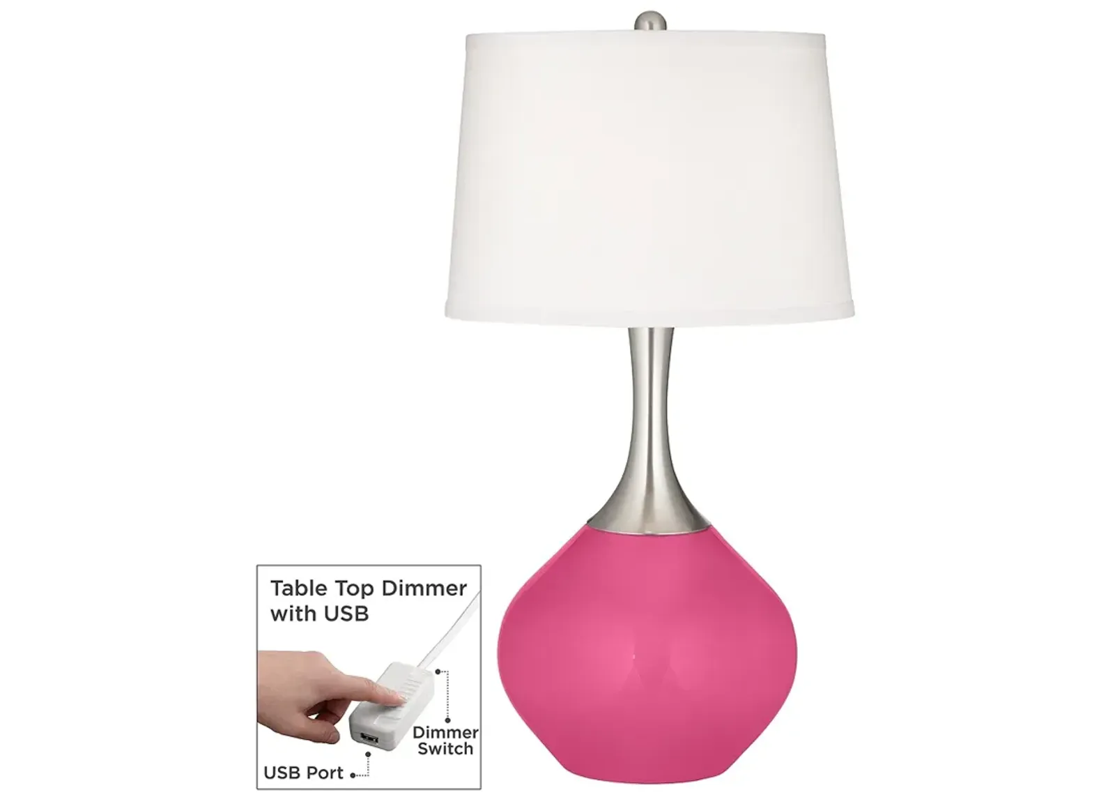 Blossom Pink Spencer Table Lamp with Dimmer