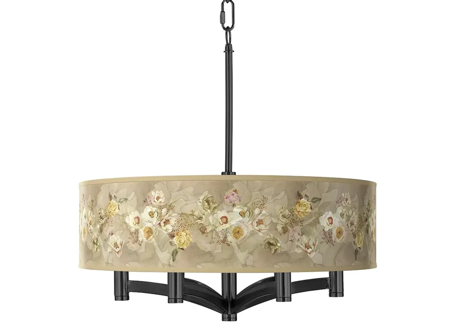 Floral Spray Ava 6-Light Black Pendant Chandelier