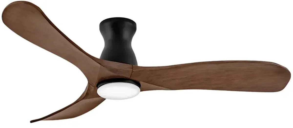56" Swell Flush Illuminated Matte Black LED Ceiling Fan
