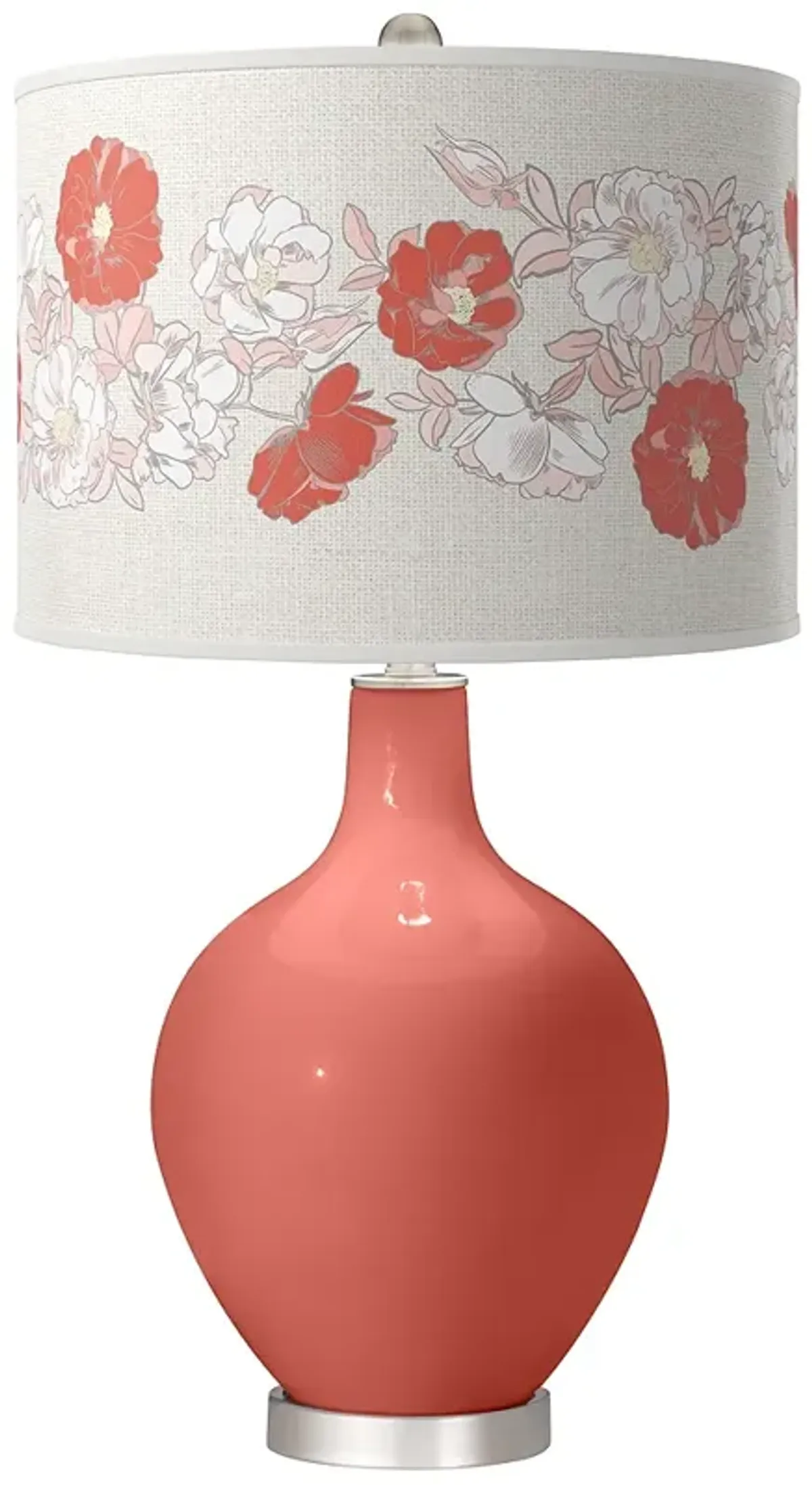 Coral Reef Rose Bouquet Ovo Table Lamp