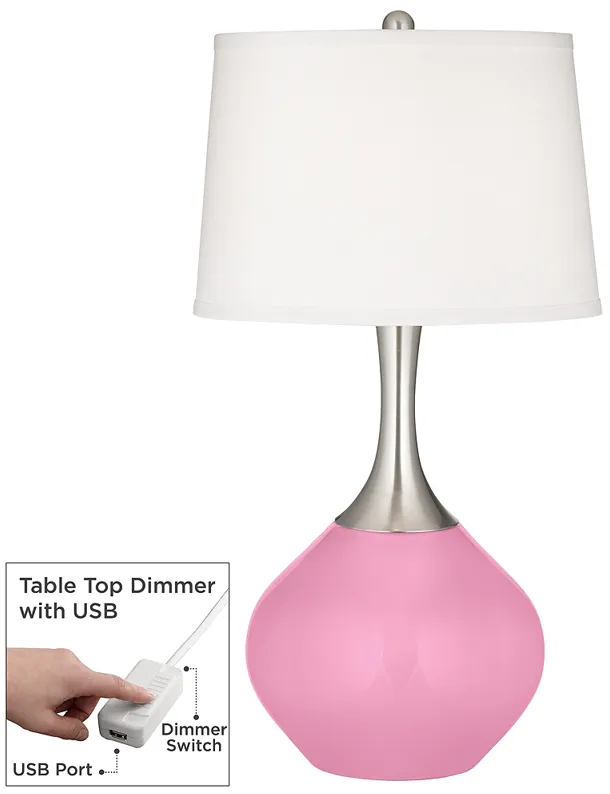 Candy Pink Spencer Table Lamp with Dimmer