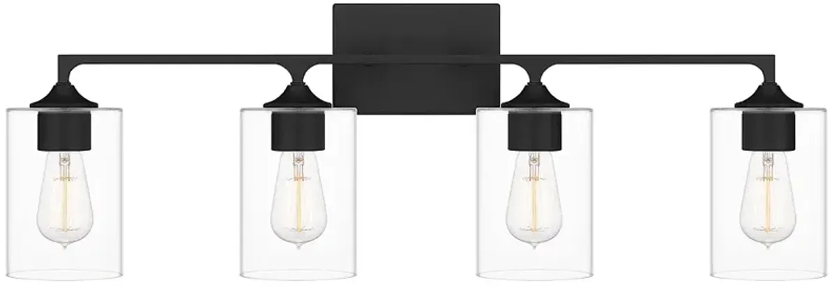 Prescott 4-Light Matte Black Bath Light