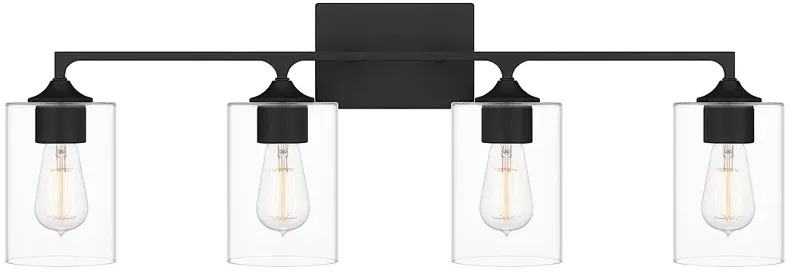 Prescott 4-Light Matte Black Bath Light