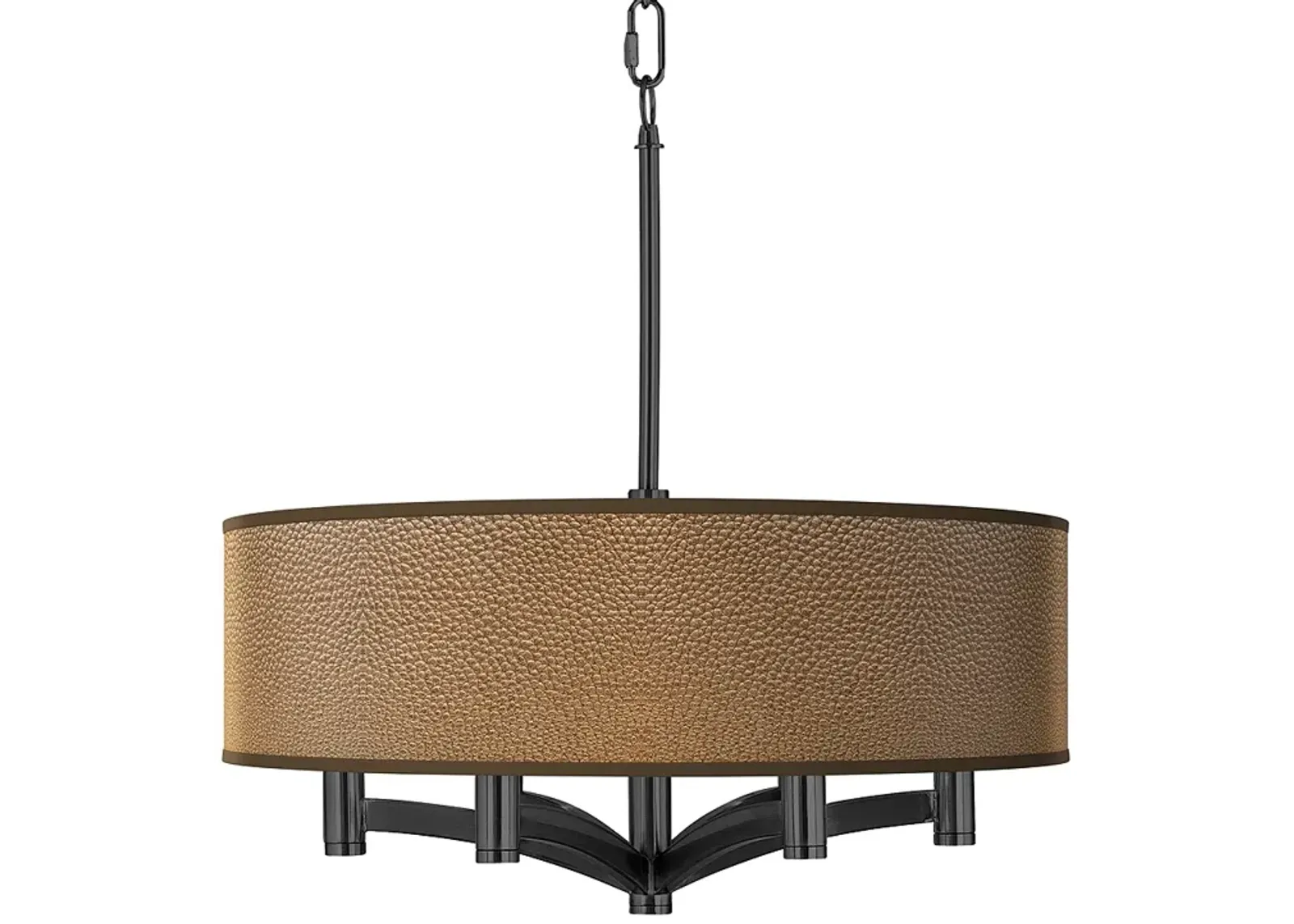 Simulated Leatherette Ava 6-Light Black Pendant Chandelier