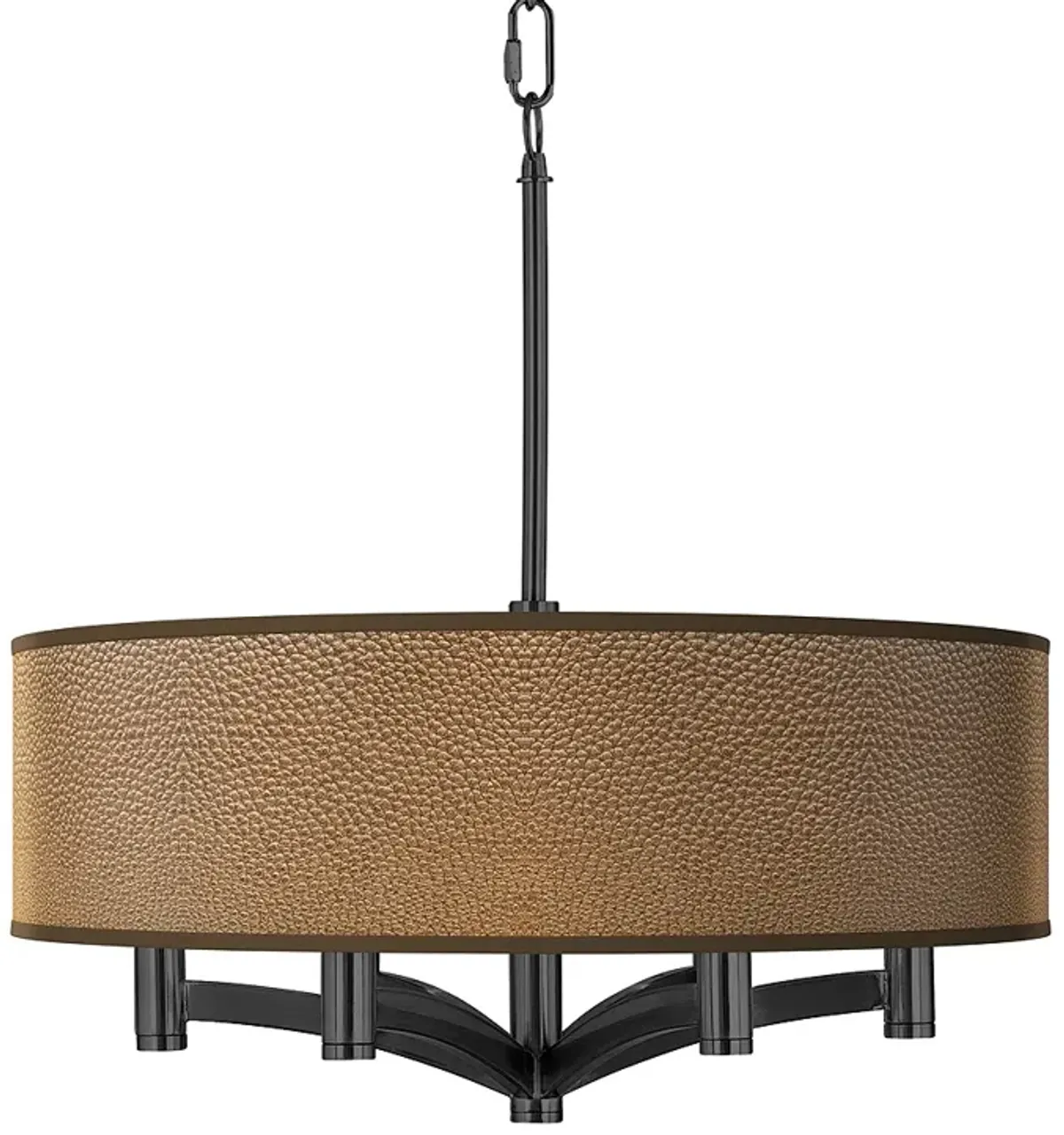 Simulated Leatherette Ava 6-Light Black Pendant Chandelier