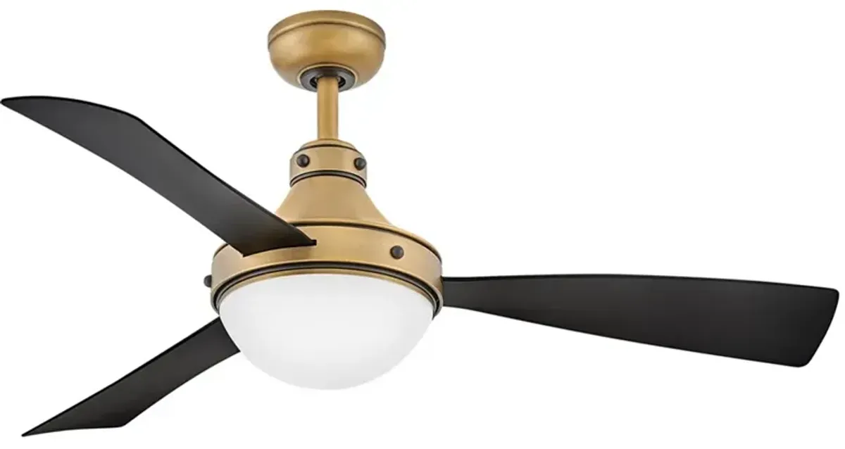 50" Oliver Heritage Brass Ceiling Fan w/ Matte Black Blades