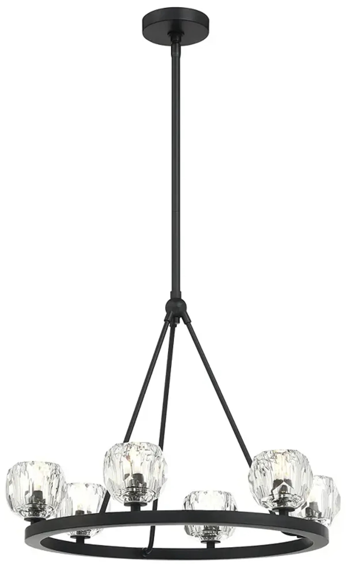 Aragon 6 Light Matte Black Chandelier