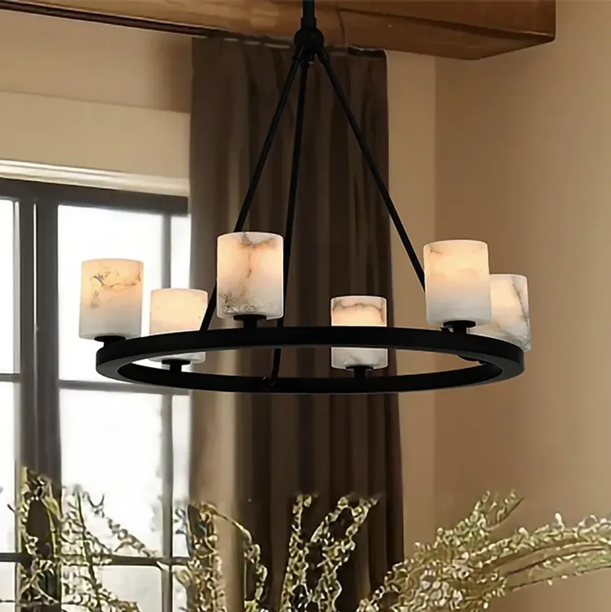 Aragon 6 Light Matte Black Chandelier