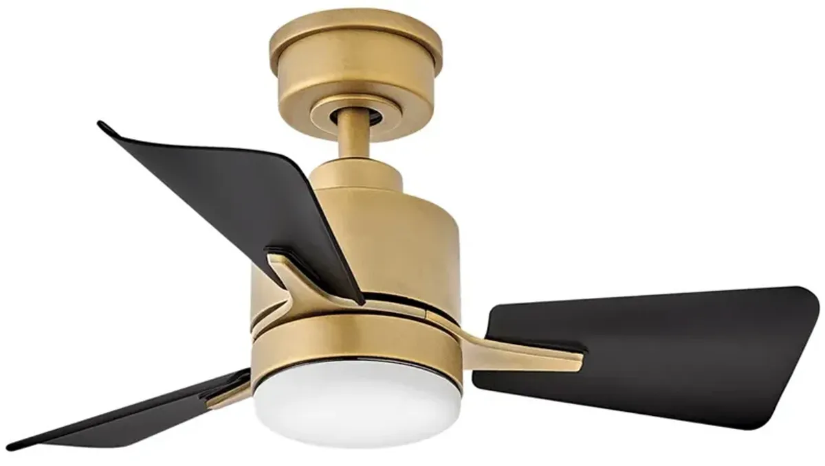 30" Hinkley Atom Heritage Brass and Black LED Ceiling Fan with Remote