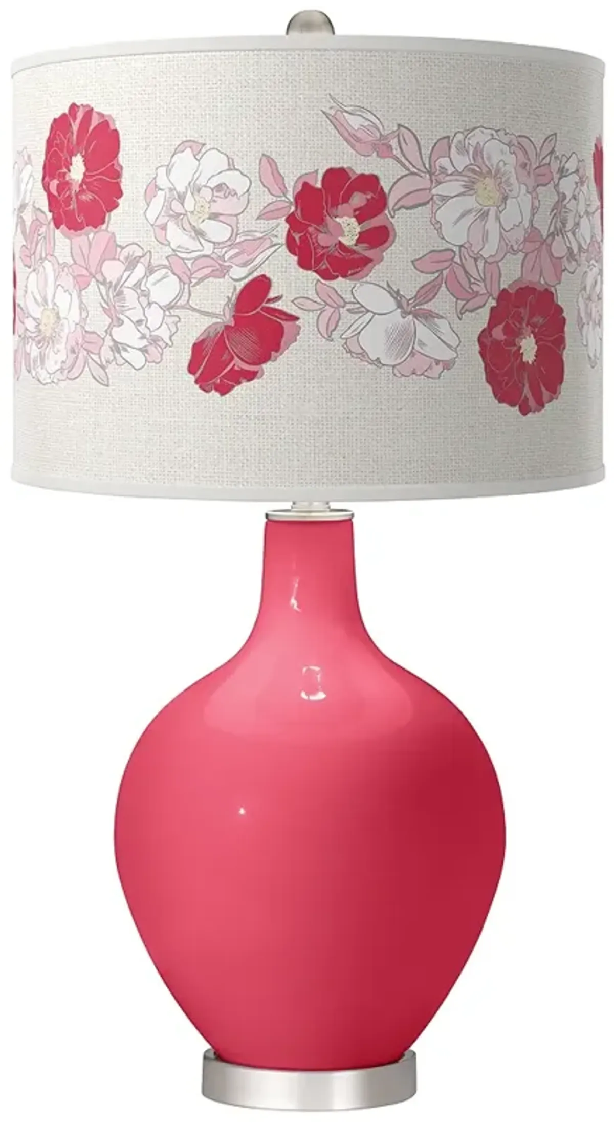 Color Plus Ovo 28 1/2" High Rose Bouquet Shade Eros Pink Table Lamp