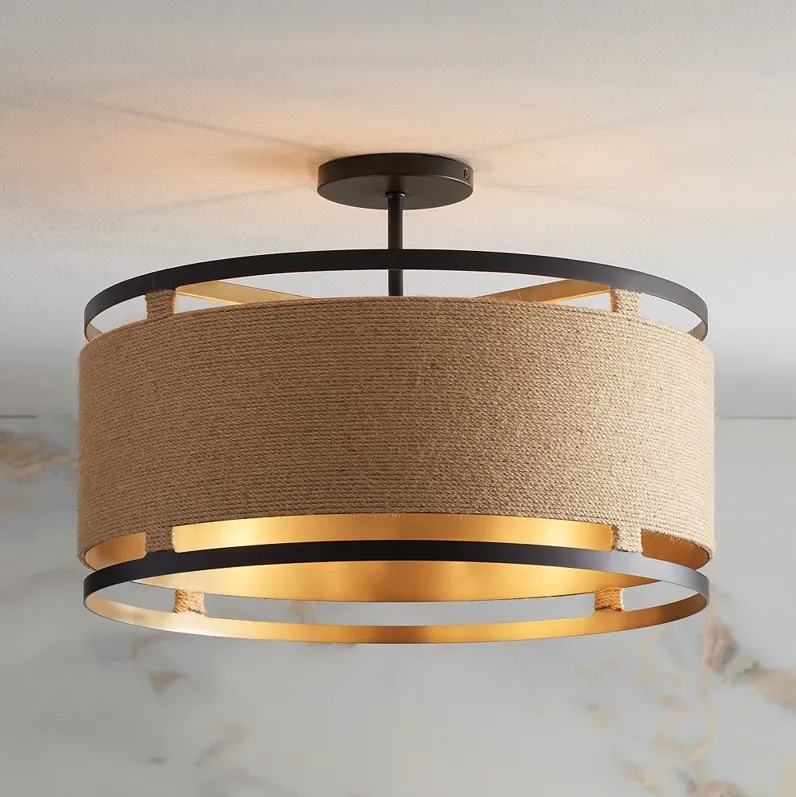 Minka Windward Passage 20 1/2 Wide Coal and Natural Rope Ceiling Light