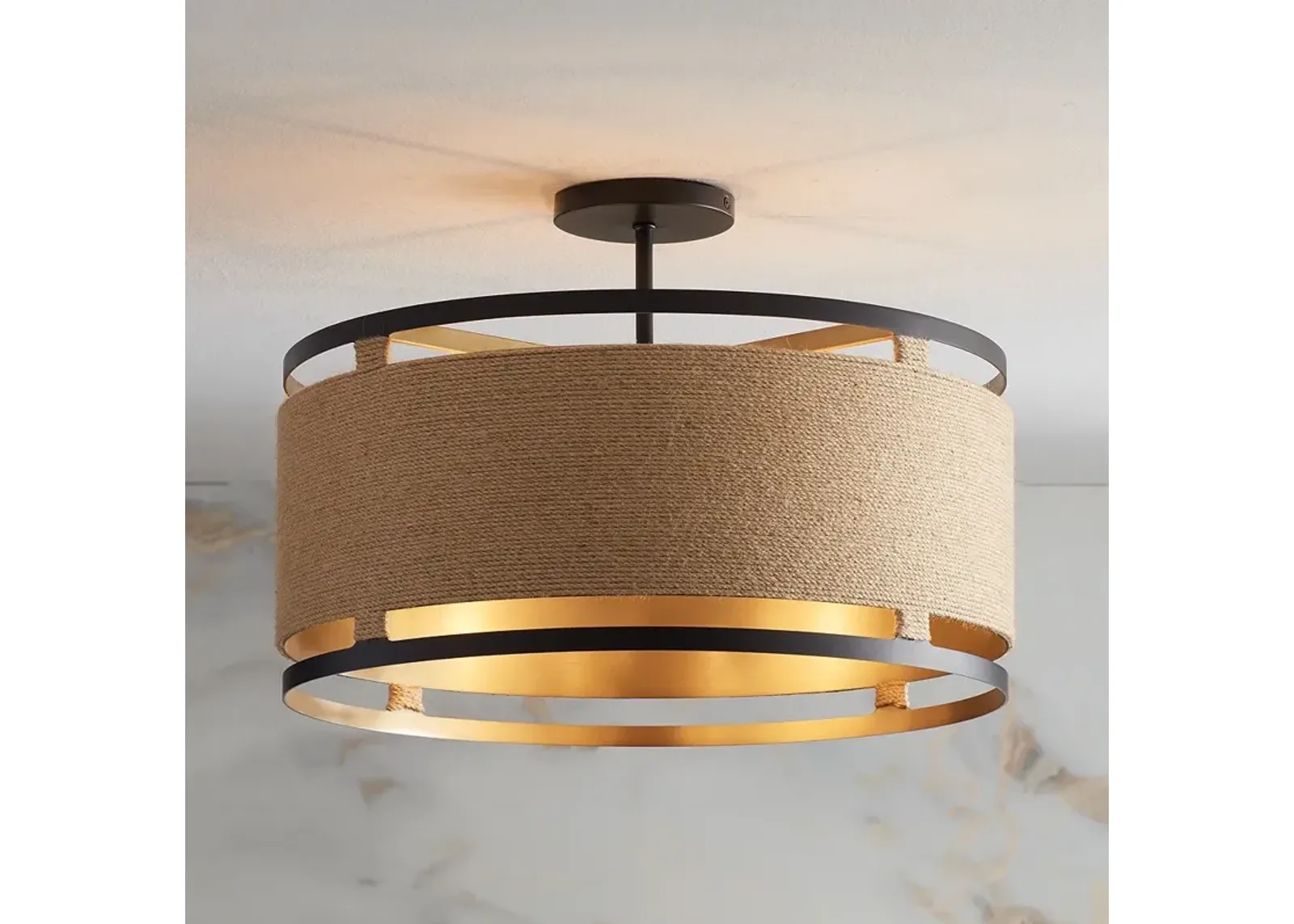 Minka Windward Passage 20 1/2 Wide Coal and Natural Rope Ceiling Light